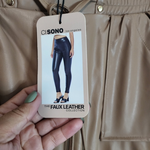Cisono Faux Leather Pants Size Large - Picture 5 of 16